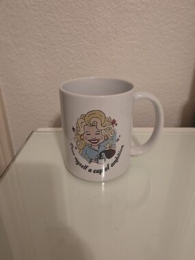 Vintage Dolly Pardon White Ceramic Coffee Mug